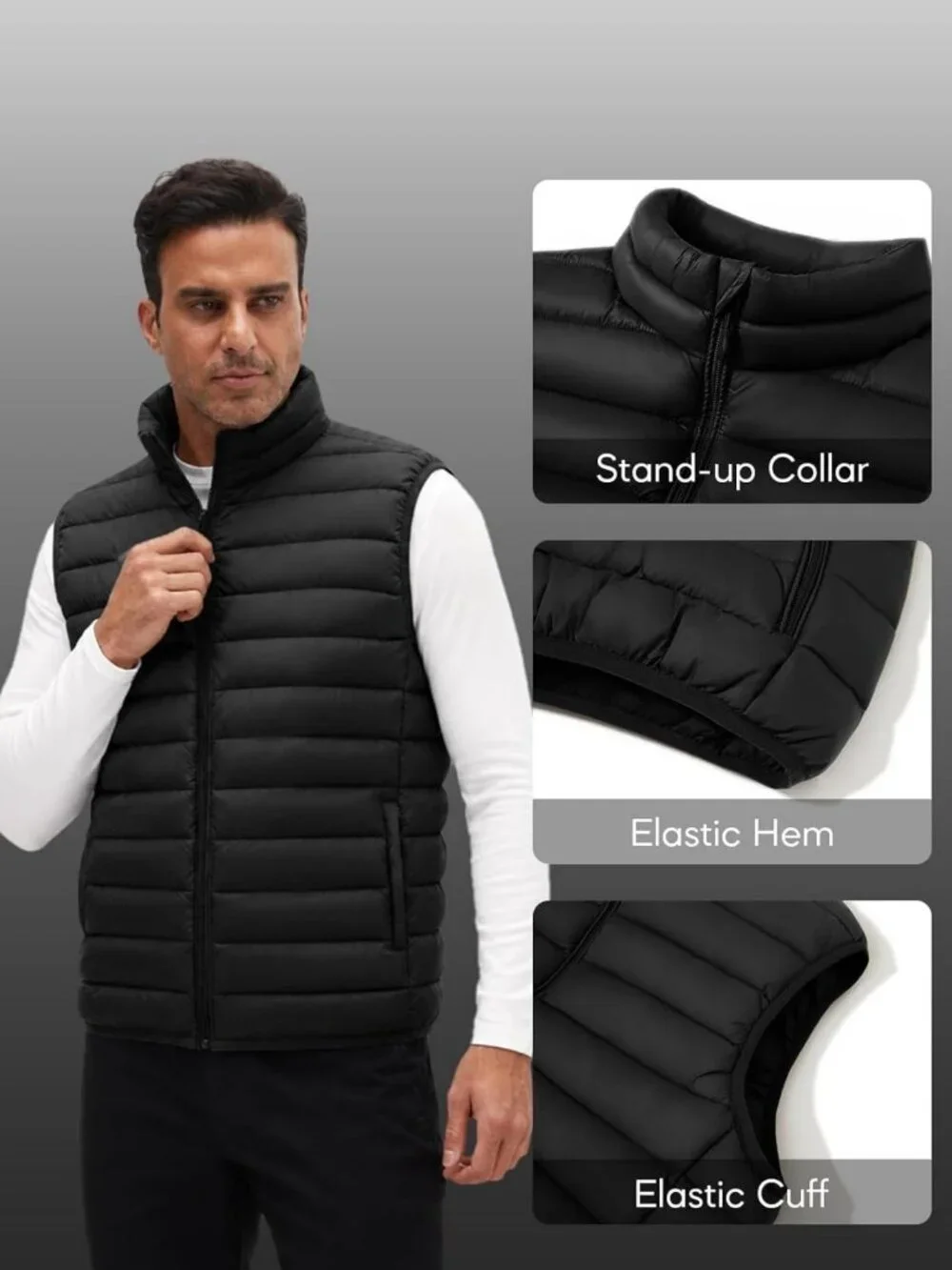 Lightweight Packable Men's Puffer Vest - Sleeveless Outdoor Jacket for All